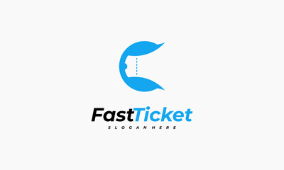 fast ticket logo designs concept vector, Ticket logo symbol