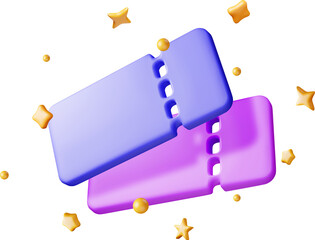 3d coupon with empty space and confetti