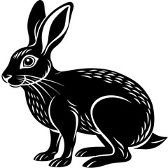 hare-sitting-silhouette-vector