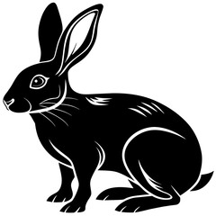hare-sitting-silhouette-vector