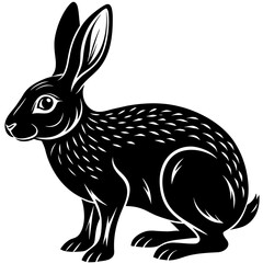 hare-sitting-silhouette-vector