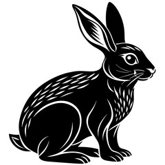 hare-sitting-silhouette-vector
