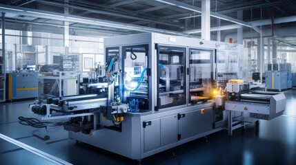 CloseUp View of EV Battery Cell Assembly Process Generative AI