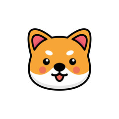 cute shiba inu dog head pet animal logo vector illustration template design