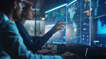 Corporate Colleagues Analyzing Project Data