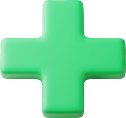 Obraz premium 3D green cross sign symbol