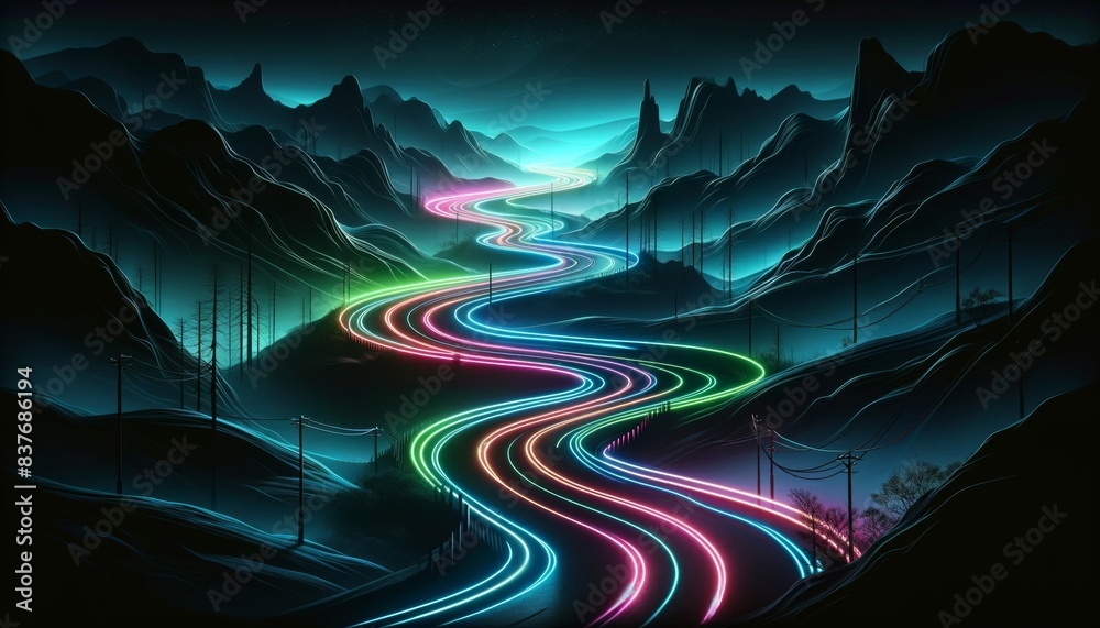 Fototapete Here's the abstract background image with lines The easy-to-understand name for this image is Colorful Abstract Background with Lines and Waves
