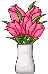 pink tulips in vase