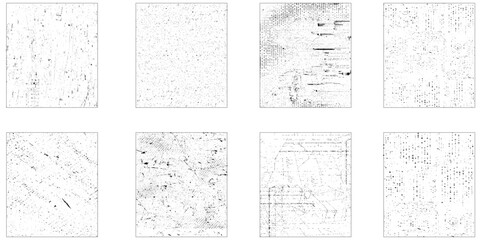 Grunge backgrounds collection. Vector set of grunge overlay textures. Vector paint grunge texture 