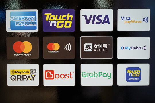 KUALA LUMPUR, MALAYSIA - APRIL 23, 2022: A payment machine accepting cashless payments from multiple companies.