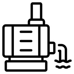 Obraz premium Waterpump icon symbol sign from modern industry collection in line syle for mobile concept and web apps design. Business and machine related vector line icon.