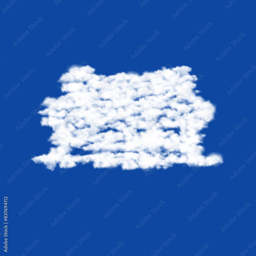 Poster clouds in the shape of a sofa symbol on a transparent background. a symbol consisting of clouds in t