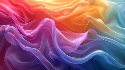 Obraz premium an abstract digital design with fabric-like shapes in a rainbow of colors