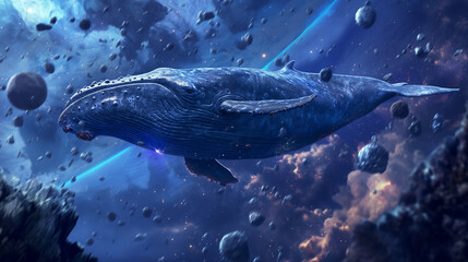 Fototapeta premium Whale in planet