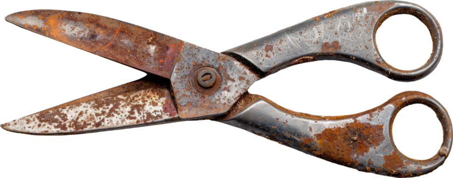 Rusted vintage scissors garden shears sticker transparent background PNG clipart