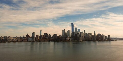 New York skyline landmarks skyscrapers. Travel to America. New York, USA. View of Manhattan in New...