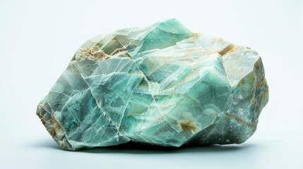 Fototapeta premium Phosphophyllite stone, photographed in the studio on a white background, showing the surface details and beautiful color of the stone, Ai generated Images