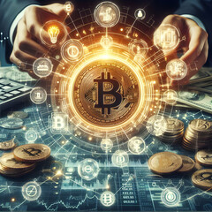 Digital Gold: Bitcoin Virtual Currency Concept