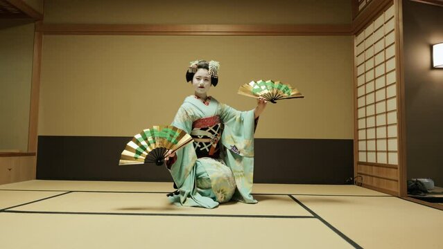 geisha performing traditional dance, style, movement, artistic, entertain
