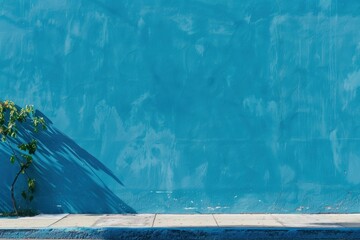 Blue wall background - generative ai