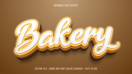 Bakery editable text effect 3d style