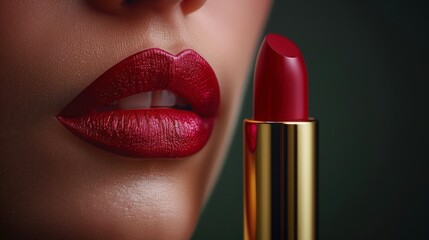 Obraz premium Close up shot photo of a woman lips