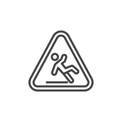 Caution Wet Floor line icon