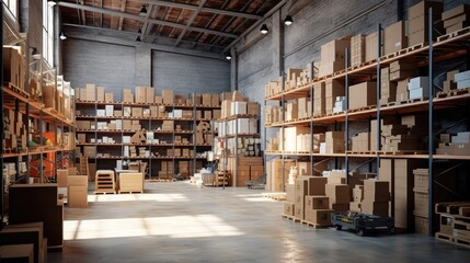 Obraz premium Spacious Organized Warehouse Interior