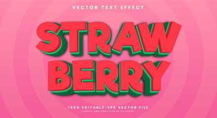 Strawberry fruit editable text effect Template