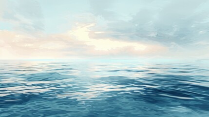 Fototapeta premium Water Gradients Bay: An illustration showcasing gradients in a bay, with calm waters reflecting the sky