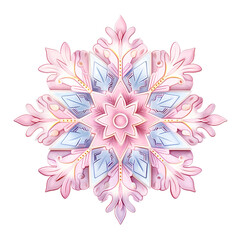 A cute pastel snowflake in Christmas themed, full color, watercolor painting texture, Perfect for nursery art and children's book illustration style