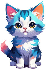 Fototapeta premium colorful cute kitten