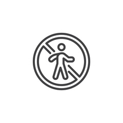 No entry sign line icon