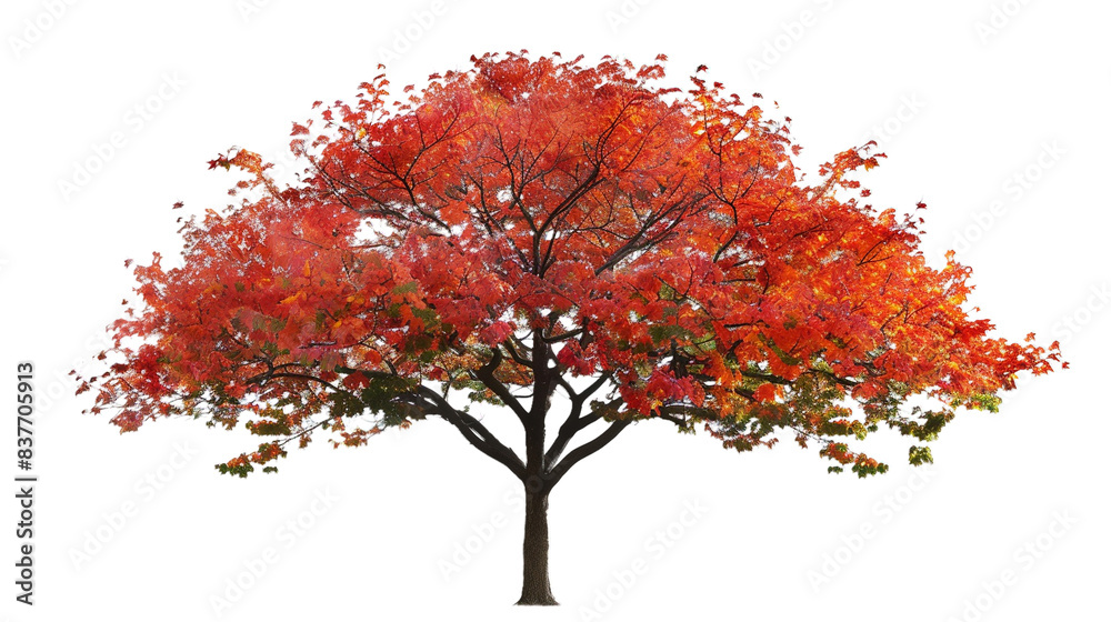 Wall mural autumn maple tree isolated on transparent background
