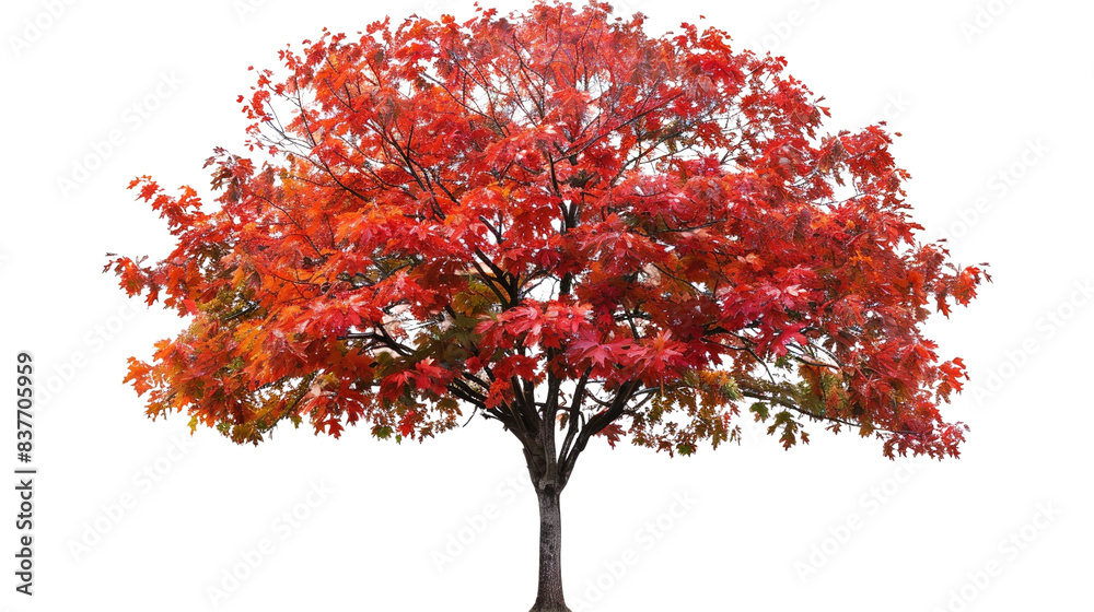 Wall mural autumn maple tree isolated on transparent background