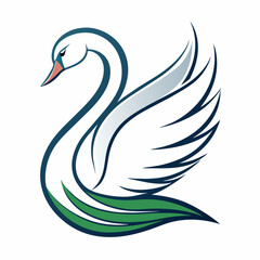 swan-for-the-logo-in-with-thin-lines-and-on-a-whit