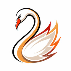 swan-for-the-logo-in-with-thin-lines-and-on-a-whit