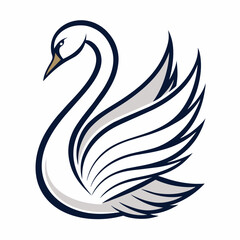 swan-for-the-logo-in-with-thin-lines-and-on-a-whit