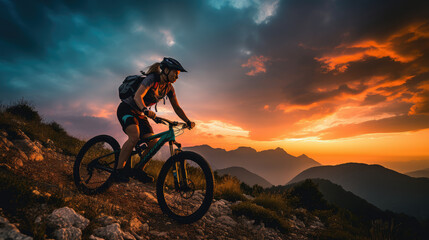 Mountain Biking Adventure at Sunset