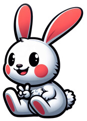 Obraz premium Cute rabbit smiles