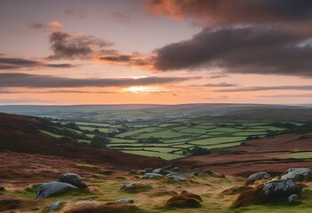 A view of Dartmoor National Park in Devon