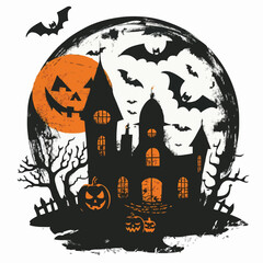 Helloween vector illustration for t-shirt	
