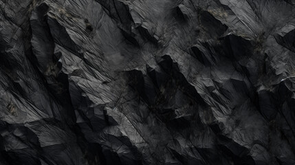 Rough dark stone texture with cracks and gold flecks. Dark back