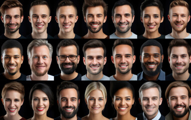 Obraz premium Faces of Modern Diversity: A Collage of Smiles