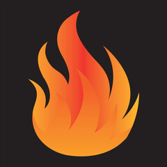 Fire flames on illustration art black background