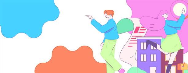 Home loan flat vector concept operation illustration
