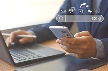 SEO Search Engine Optimization concept. the ranking traffic on websites and optimizing their websites to rank in online search engines 