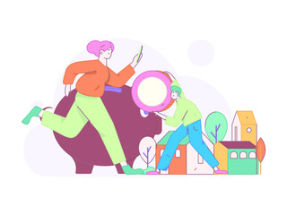 Home loan flat vector concept operation illustration
