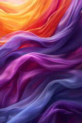 Obraz premium Flowing gradient curves in sunset hues, transitioning from deep purples to warm oranges and pinks,