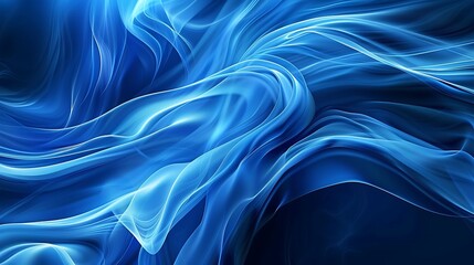 Fototapeta premium Abstract phthalo blue waves merging in a tranquil display